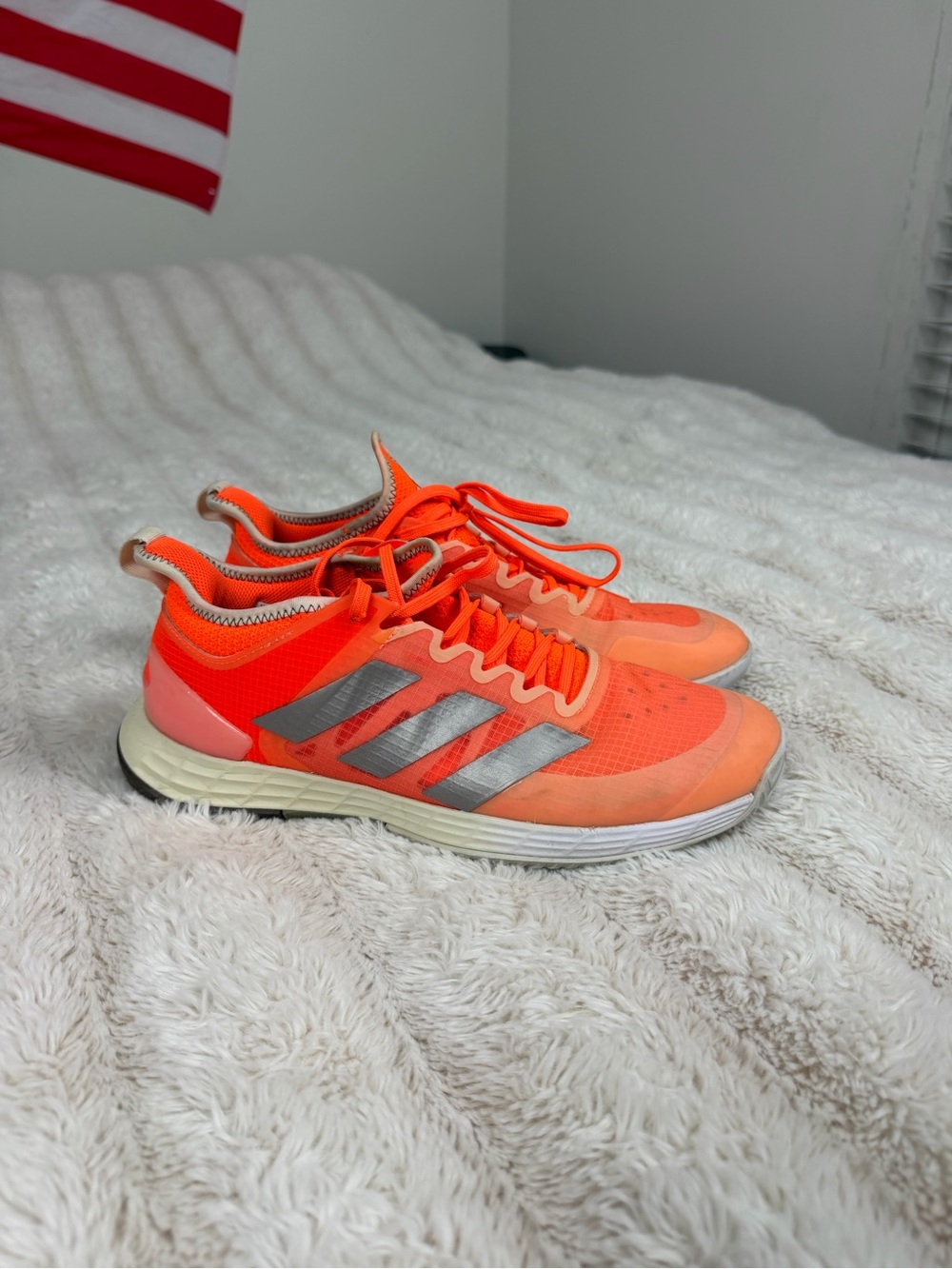 adidas Orange and Silver Lightweight Athletic Trainers
